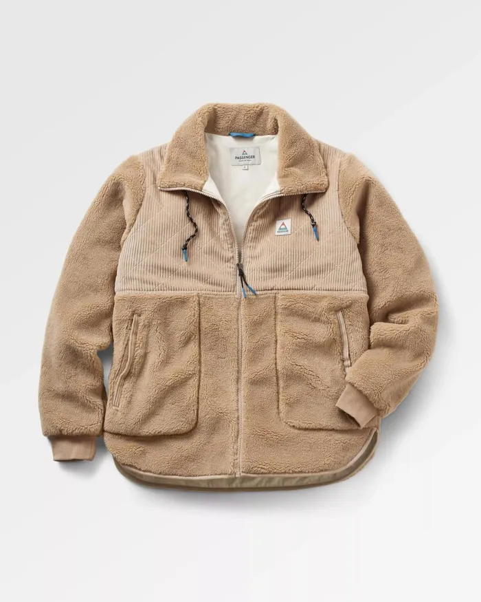 Passenger Tops Women Awaken Recycled DeepPile Sherpa Fleece Biscuit Biscuit
