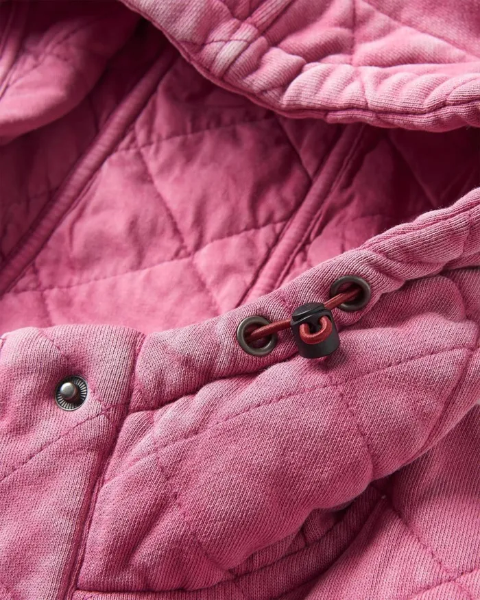Passenger Tops Women Clementine Recycled Quilted Popper Up Hoodie Mauve Haze Mauve Haze