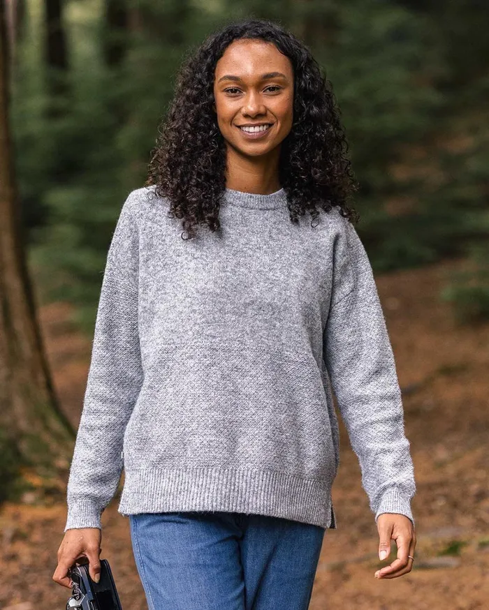 Passenger Tops Women Cove Recycled Knitted Jumper Grey Marl Grey Marl