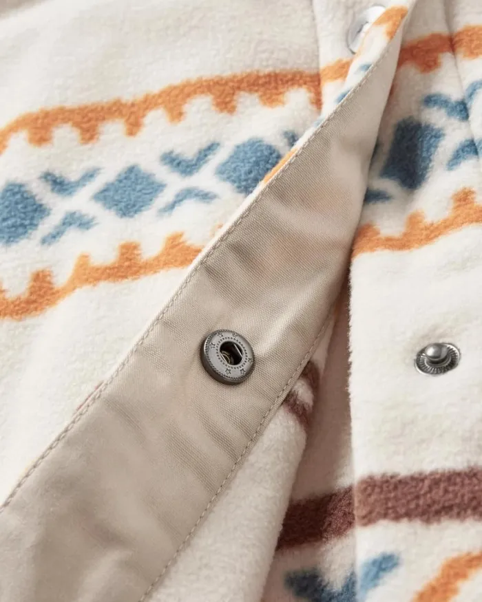 Passenger Tops Women East Recycled Polar Oversized Shirt Homespun Stripe Sunrise Orange Homespun Stripe Sunrise Orange