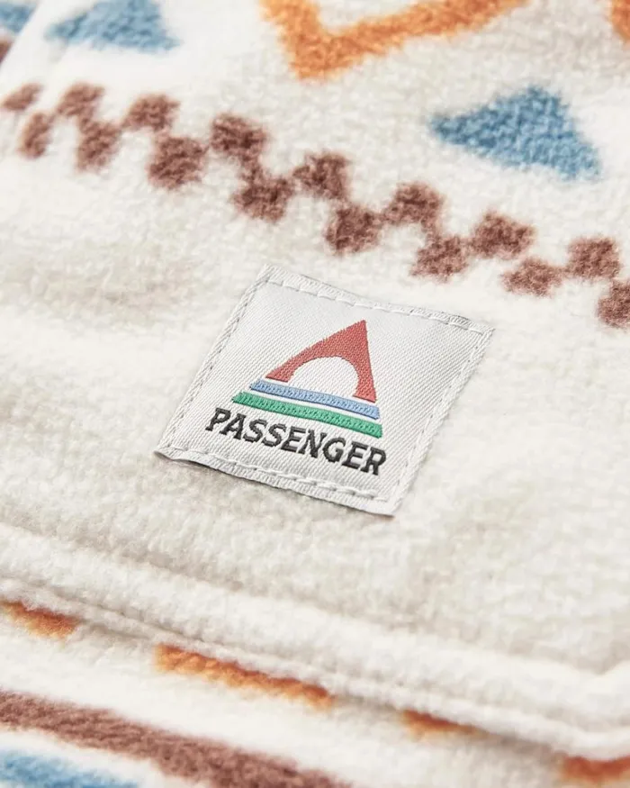 Passenger Tops Women East Recycled Polar Oversized Shirt Homespun Stripe Sunrise Orange Homespun Stripe Sunrise Orange