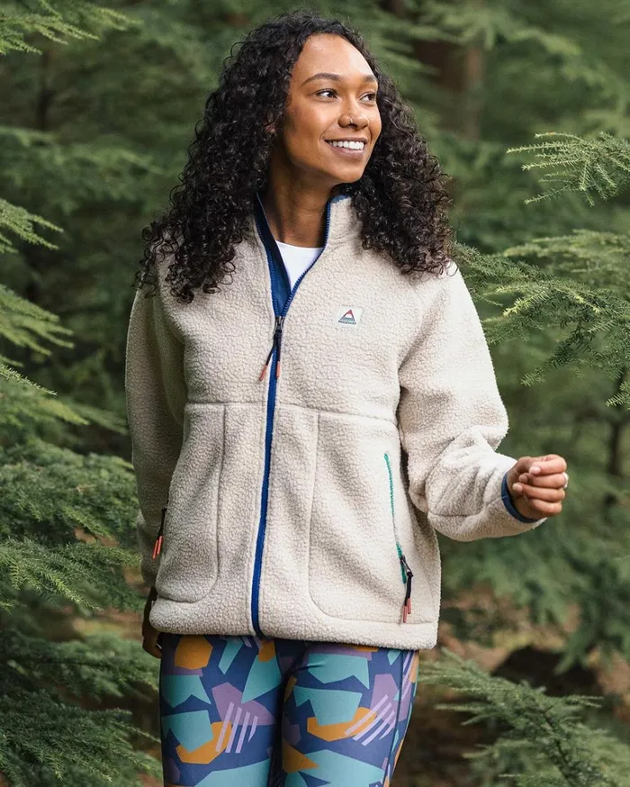 Passenger Tops Women Fairbanks 20 Full Zip Recycled Sherpa Fleece Oatmeal Oatmeal