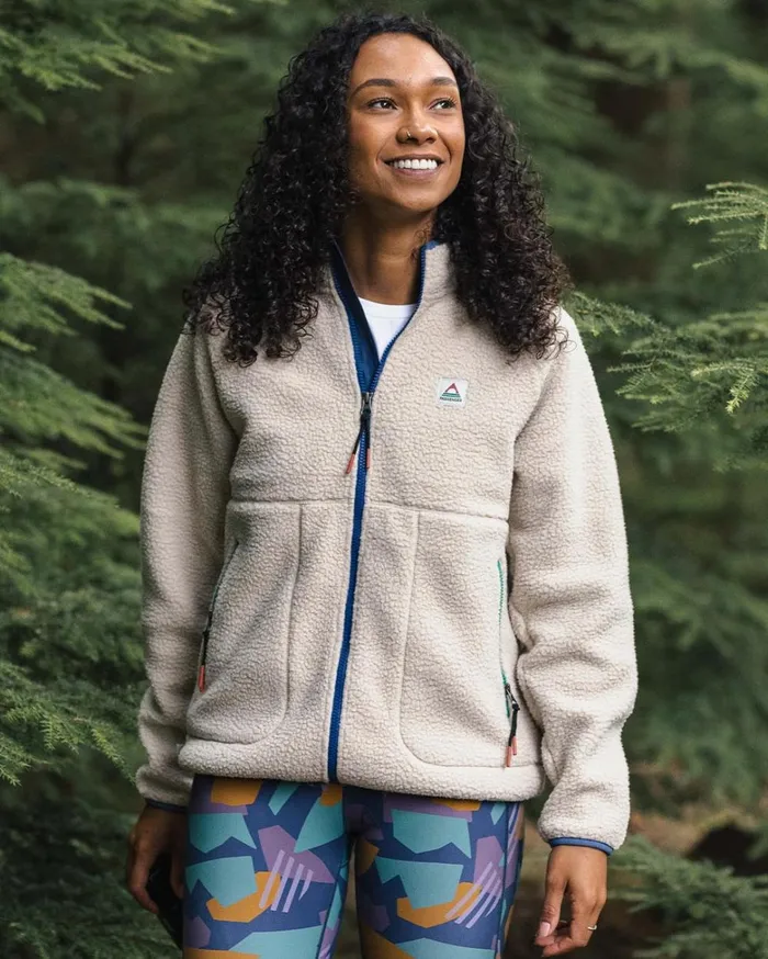 Passenger Tops Women Fairbanks 20 Full Zip Recycled Sherpa Fleece Oatmeal Oatmeal