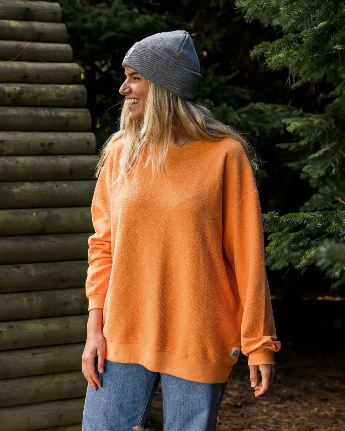 Passenger Tops Women Fauna Organic Cotton Textured Sweatshirt Apricot Apricot