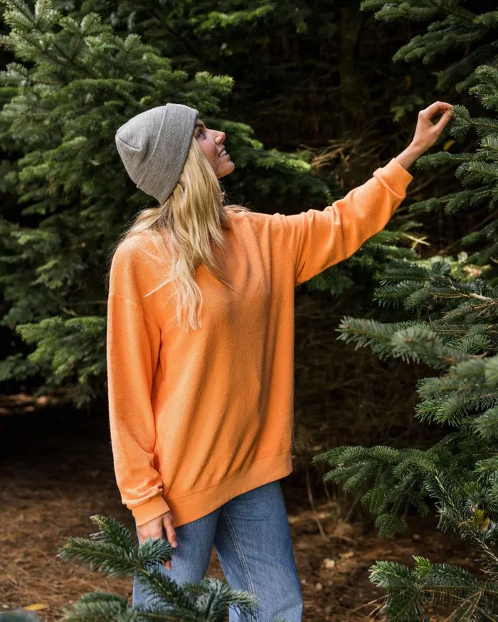 Passenger Tops Women Fauna Organic Cotton Textured Sweatshirt Apricot Apricot