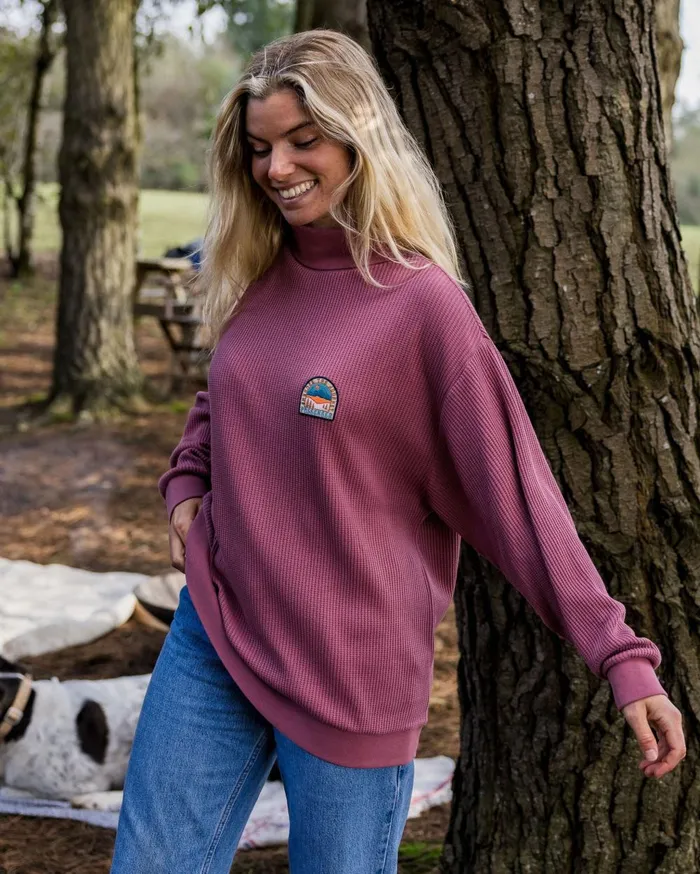 Passenger Tops Women Flourish Roll Neck Top Crushed Berry Crushed Berry