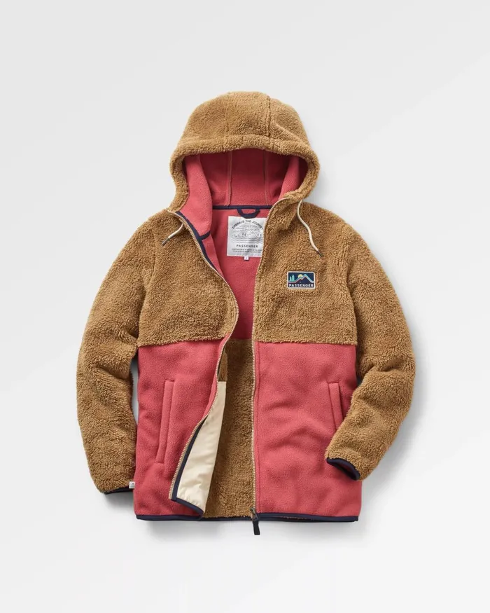 Passenger Tops Women Nestling Sherpa Hooded Fleece Biscuit Biscuit