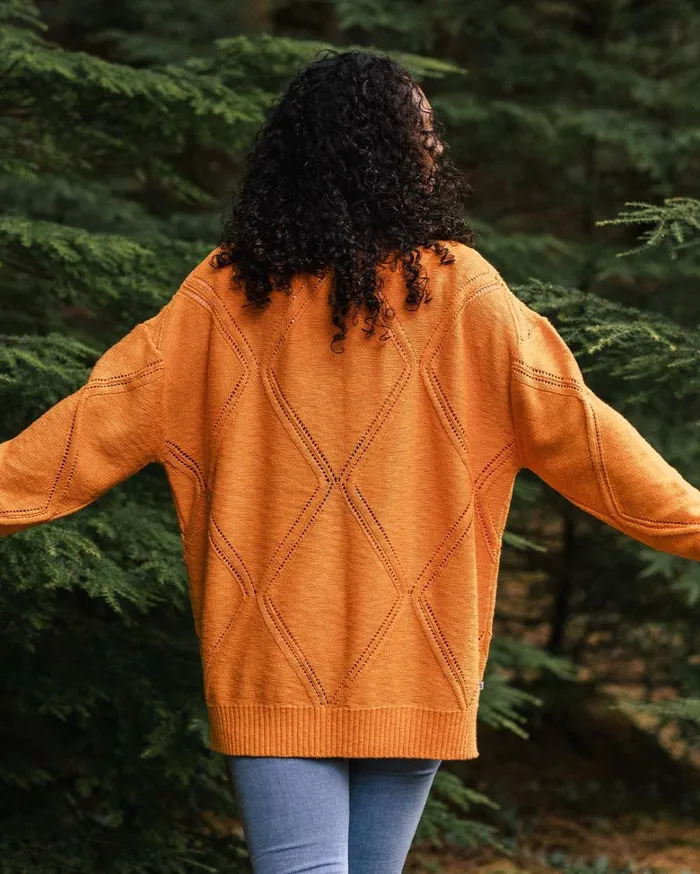 Passenger Tops Women Palm Organic Oversized Knitted Jumper Apricot Apricot