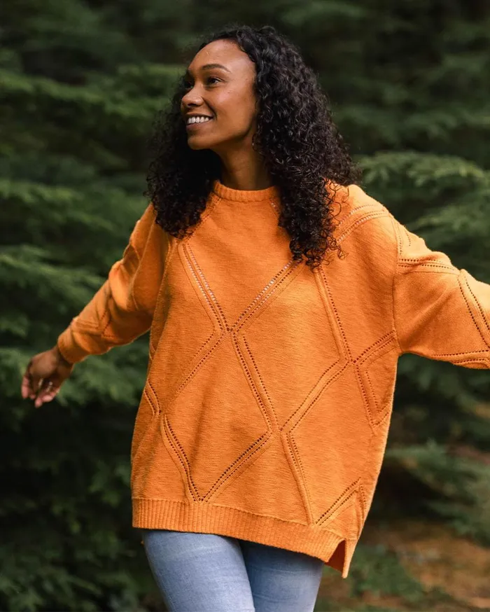 Passenger Tops Women Palm Organic Oversized Knitted Jumper Apricot Apricot