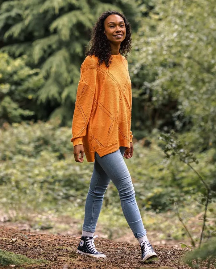 Passenger Tops Women Palm Organic Oversized Knitted Jumper Apricot Apricot