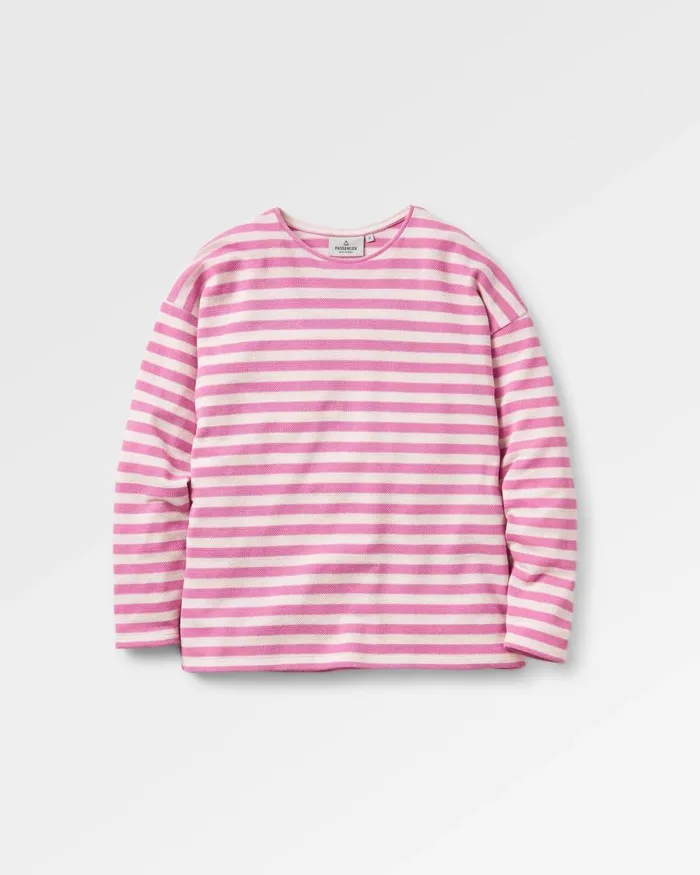 Passenger Tops Women Panorama Striped LS TShirt Mauve Haze Stripe Mauve Haze Stripe