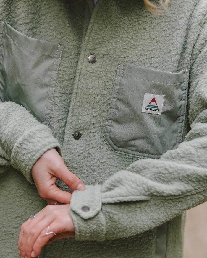 Passenger Tops Women Rappel Recycled Sherpa Oversized Shirt Pistachio Pistachio