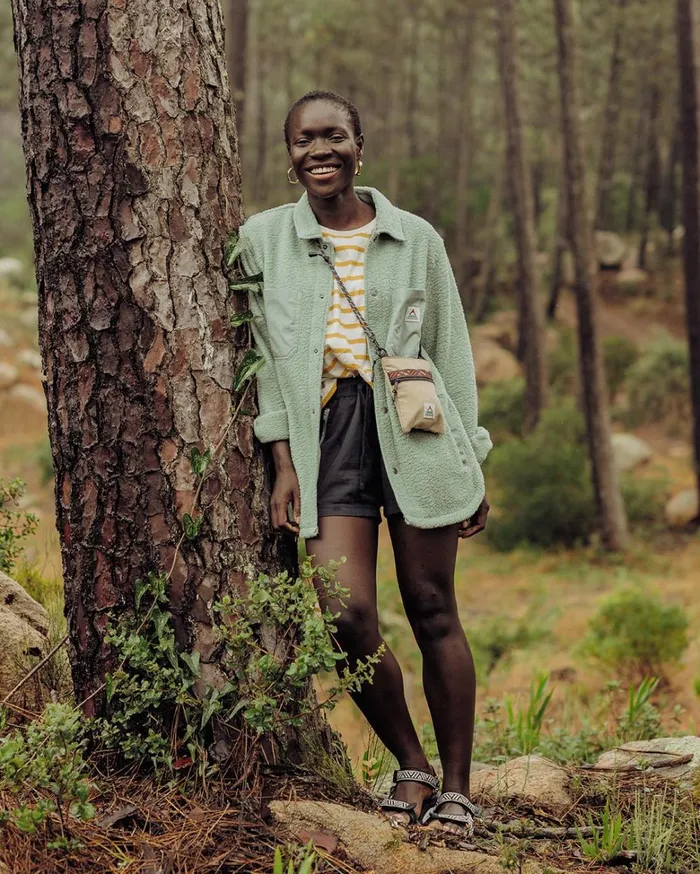 Passenger Tops Women Rappel Recycled Sherpa Oversized Shirt Pistachio Pistachio