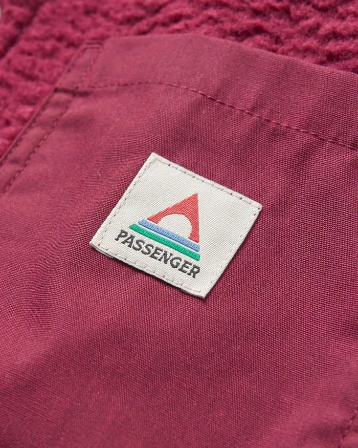Passenger Tops Women Rappel Recycled Sherpa Oversized Shirt Wine Wine