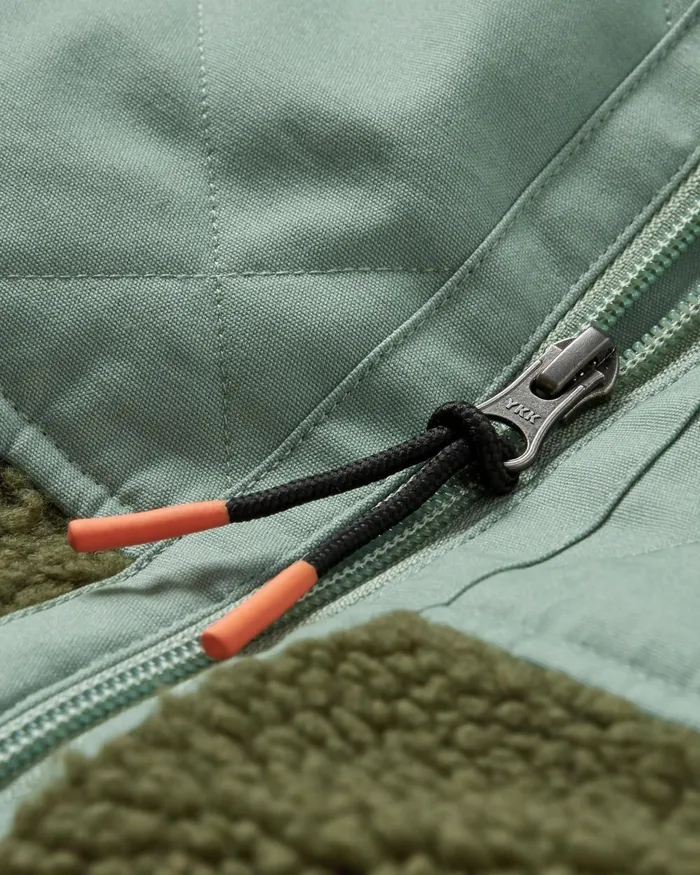 Passenger Tops Women Sefton Recycled DeepPile Sherpa Full Zip Fleece Khaki Khaki