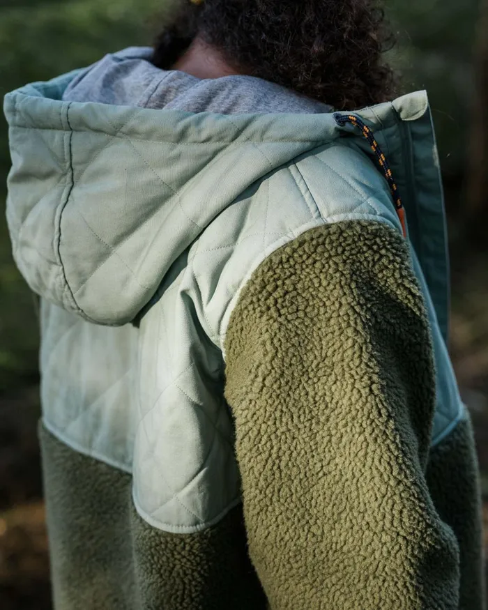 Passenger Tops Women Sefton Recycled DeepPile Sherpa Full Zip Fleece Khaki Khaki