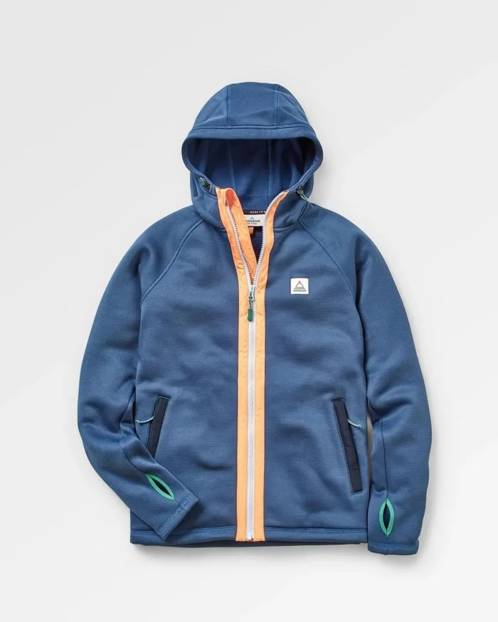 Passenger Tops Women Slope Hooded Recycled Fleece Dark Denim Dark Denim