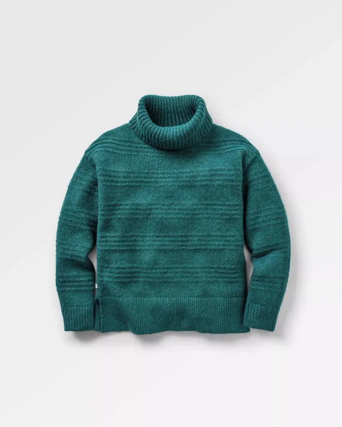 Passenger Tops Women Snug Recycled Polo Neck Knitted Jumper Mediterranean Mediterranean