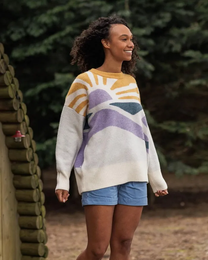 Passenger Tops Women Sunsets Recycled Oversized Knitted Jumper Marshmallow Marshmallow