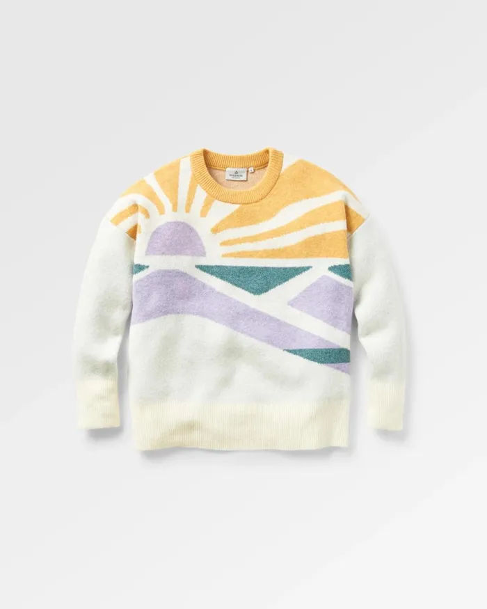 Passenger Tops Women Sunsets Recycled Oversized Knitted Jumper Marshmallow Marshmallow