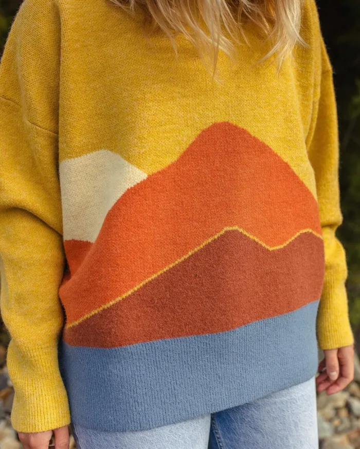 Passenger Tops Women Vista Recycled Knitted Jumper Amber Gold Amber Gold