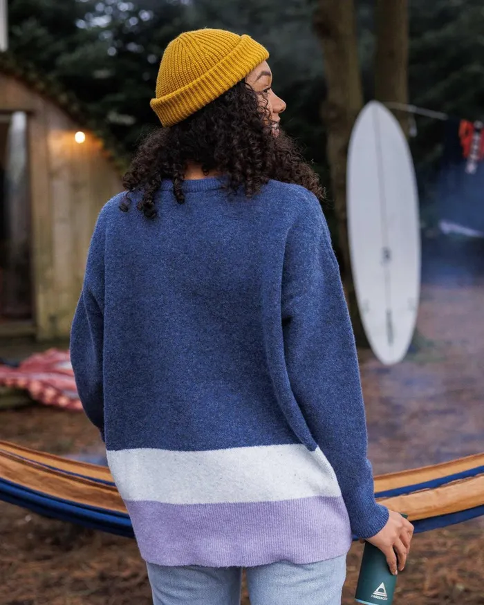 Passenger Tops Women Vista Recycled Knitted Jumper Dark Denim Dark Denim