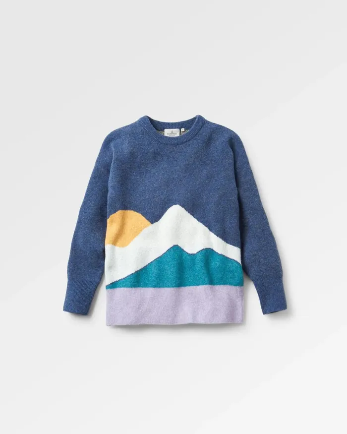 Passenger Tops Women Vista Recycled Knitted Jumper Dark Denim Dark Denim