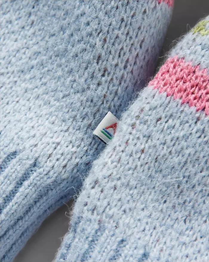 Passenger Tops Women Whimsical Recycled Knitted Jumper Homespun Stripe Blue Fog Homespun Stripe Blue Fog