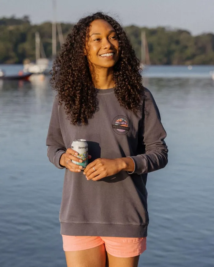 Passenger Tops Women Wilds Recycled Cotton Oversized Sweatshirt Charcoal Charcoal