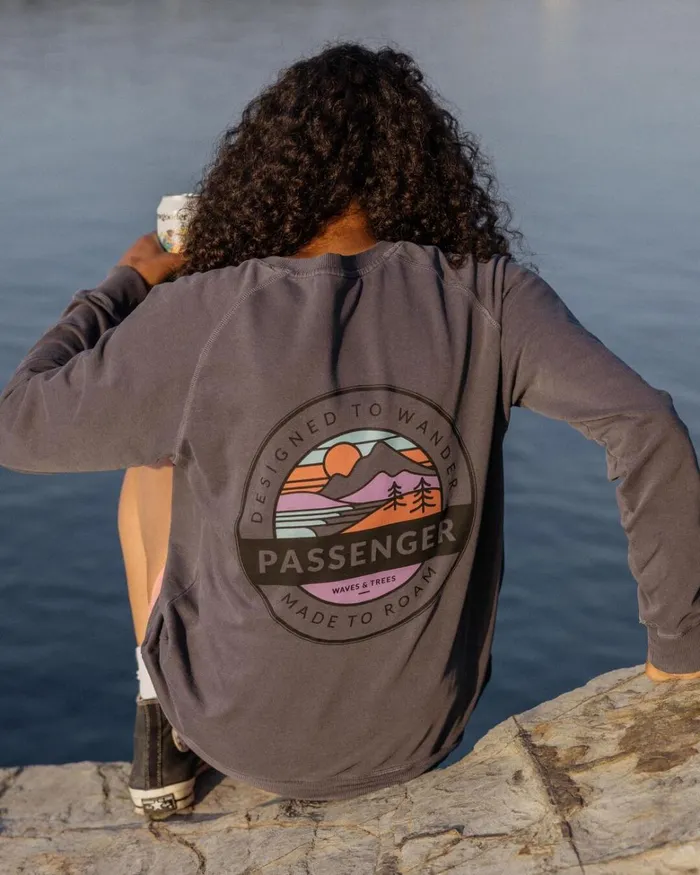 Passenger Tops Women Wilds Recycled Cotton Oversized Sweatshirt Charcoal Charcoal