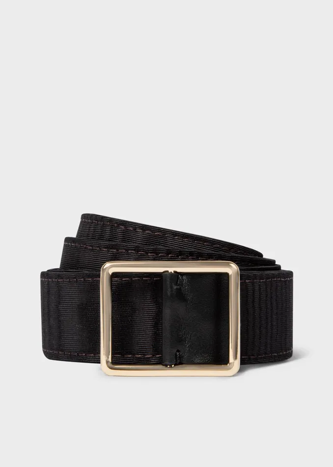 Paul Smith Belts Womens Black Moire Belt Black