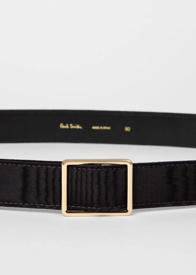Paul Smith Belts Womens Black Moire Belt Black