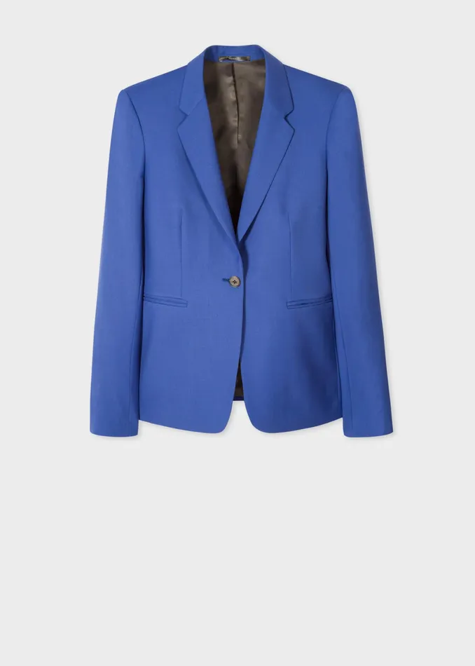 Paul Smith Blazers Womens A Suit To Travel In 8211 Indigo OneButton Wool Blazer Indigo