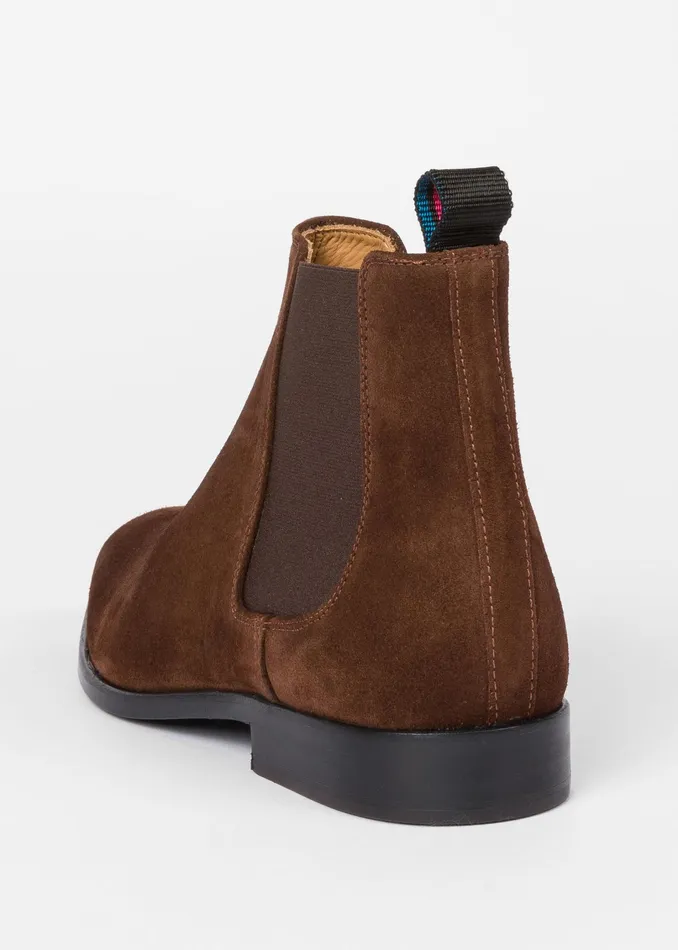 Paul Smith Boots Mens Dark Brown Suede 039Gerald039 Chelsea Boots Dark Brown