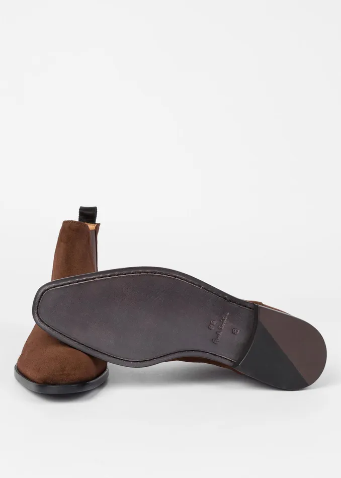 Paul Smith Boots Mens Dark Brown Suede 039Gerald039 Chelsea Boots Dark Brown