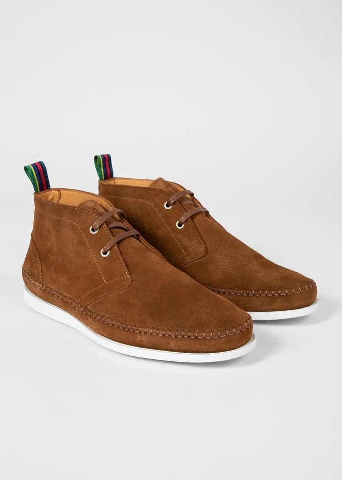 Paul Smith Boots Mens Tan Suede 039Neon039 Boots Tan