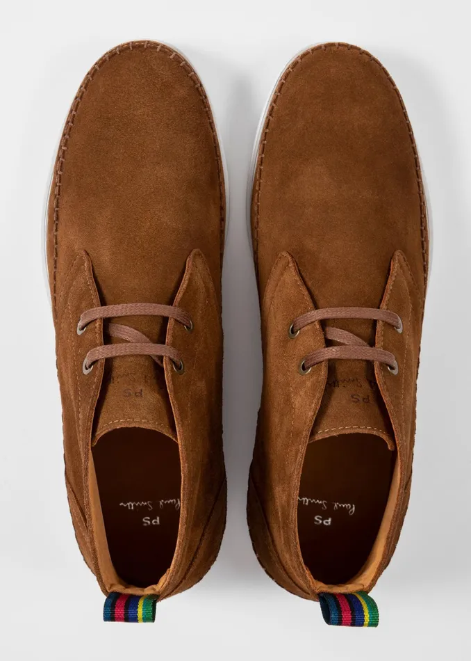 Paul Smith Boots Mens Tan Suede 039Neon039 Boots Tan