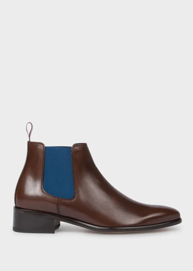 Paul Smith Boots Womens Dark Brown Leather 039Jackson039 Chelsea Boots Dark Brown