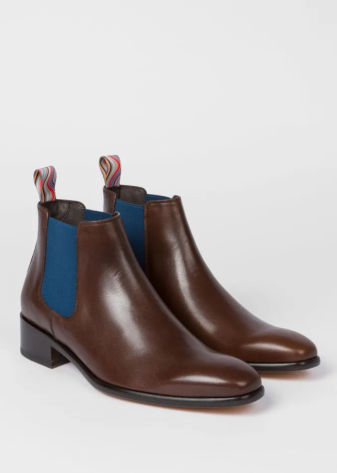 Paul Smith Boots Womens Dark Brown Leather 039Jackson039 Chelsea Boots Dark Brown