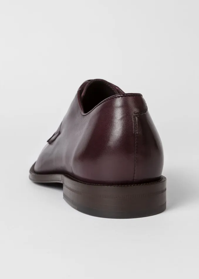 Paul Smith Derby Shoes Mens Dark Purple Leather 039Chester039 Flexible Travel Shoes Purple
