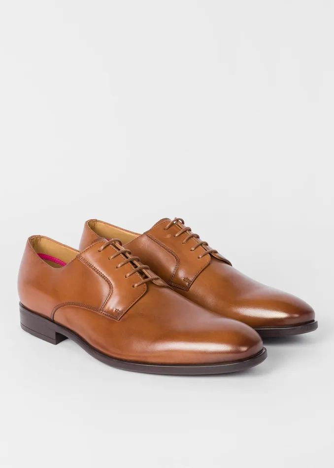 Paul Smith Derby Shoes Mens Tan Leather 039Daniel039 Derby Shoes Tan