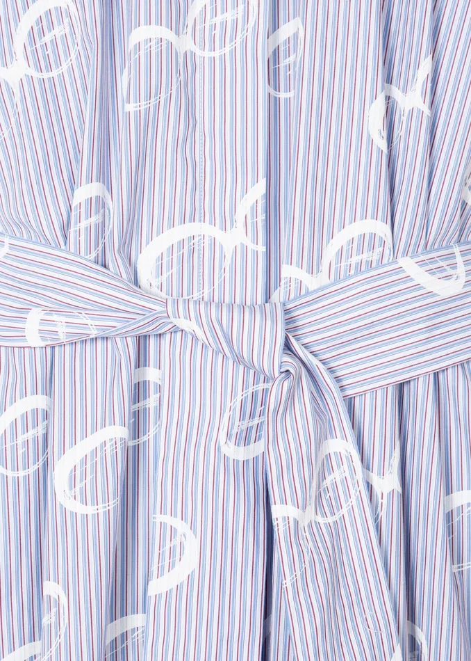 Paul Smith Dresses Womens Blue Pinstripe 039Sunglasses039 Shirt Dress Blue
