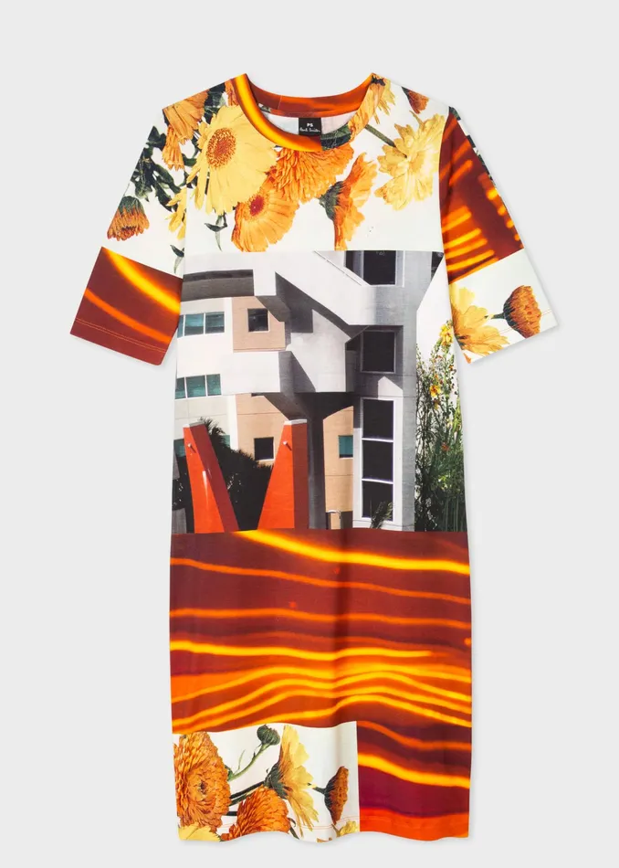 Paul Smith Dresses Womens Daydreaming Floral039 Print Jersey Dress Orange