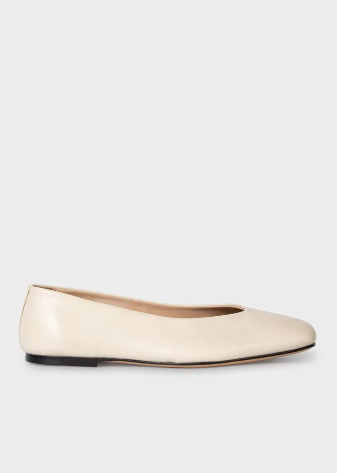 Paul Smith Flats Womens OffWhite Leather 039Grace039 Flats Off White