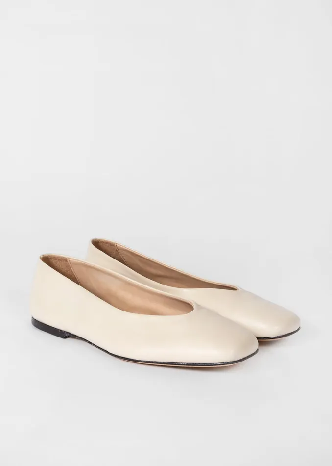 Paul Smith Flats Womens OffWhite Leather 039Grace039 Flats Off White