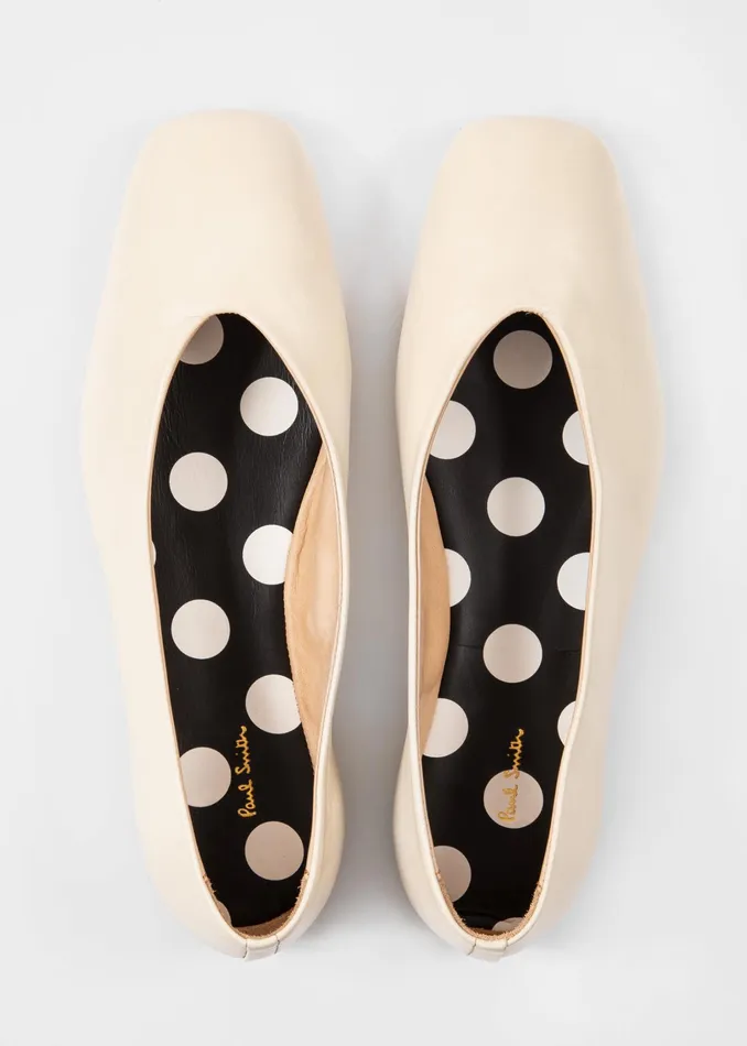Paul Smith Flats Womens OffWhite Leather 039Grace039 Flats Off White