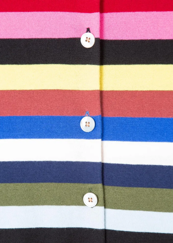 Paul Smith Knitwear Womens MultiColour Stripe Cotton Cardigan Multicolour