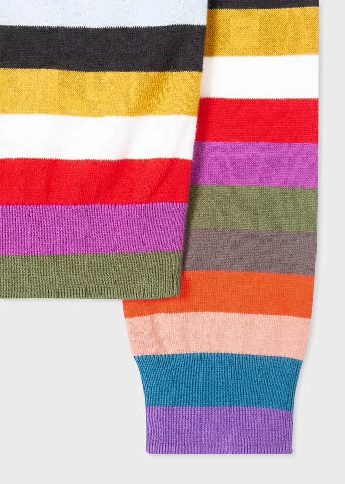 Paul Smith Knitwear Womens MultiColour Stripe Cotton Cardigan Multicolour