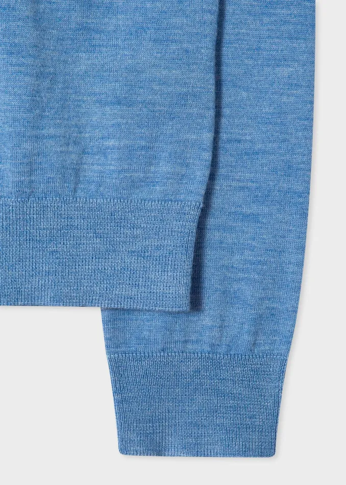 Paul Smith Knitwear Womens Sky Blue Marl VNeck Sweater Sky Blue