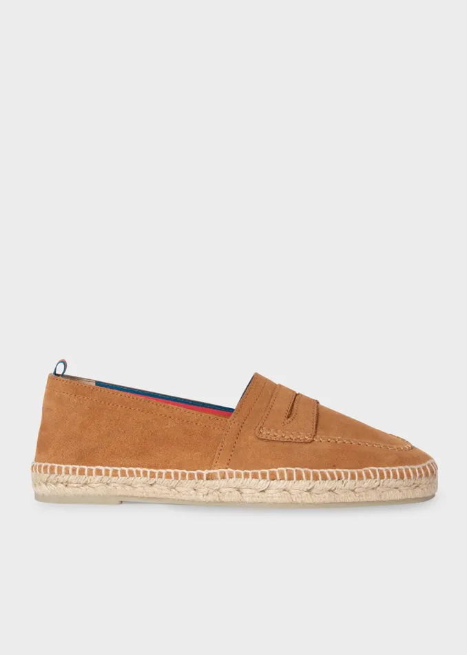 Paul Smith Loafers Mens Castaer X Paul Smith 8211 Tan Suede 039Paul039 Espadrilles Tan